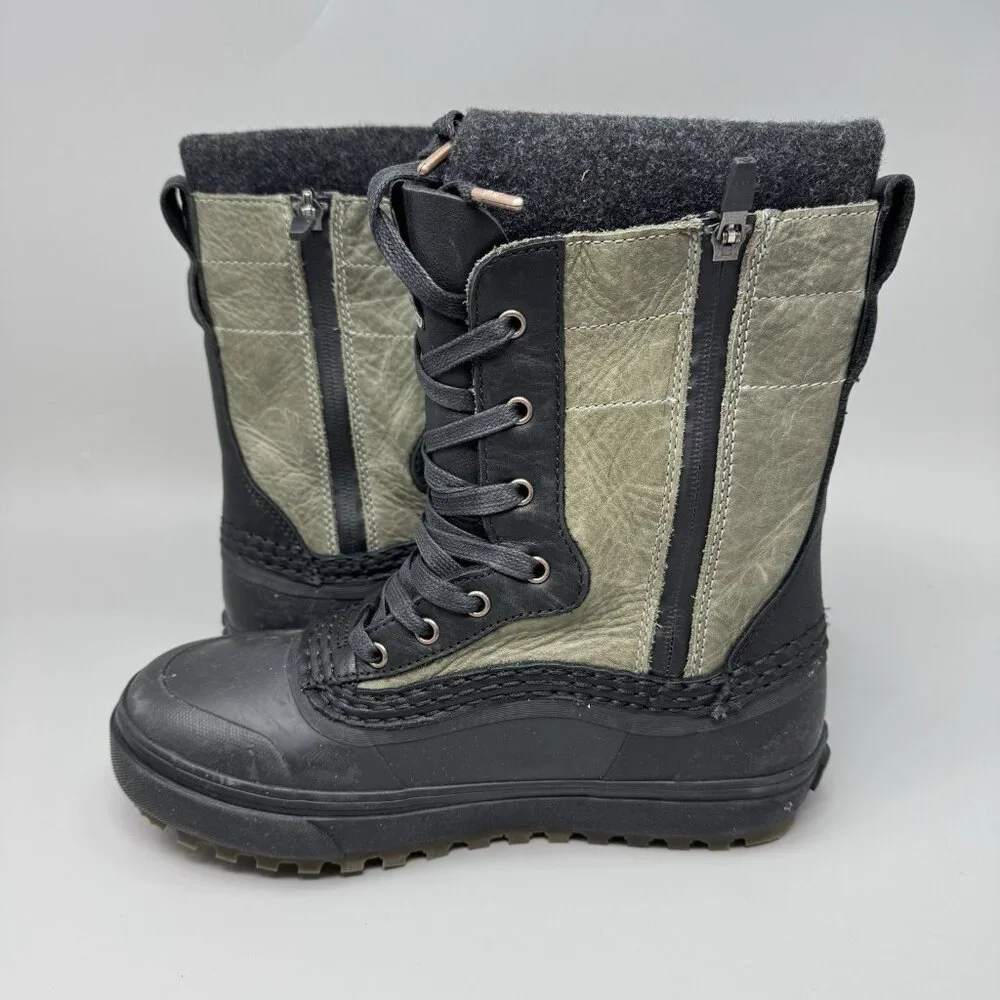 Vans MTE Standard Zip Snow Boots Snowboard Winter Black Green Mens Size 7